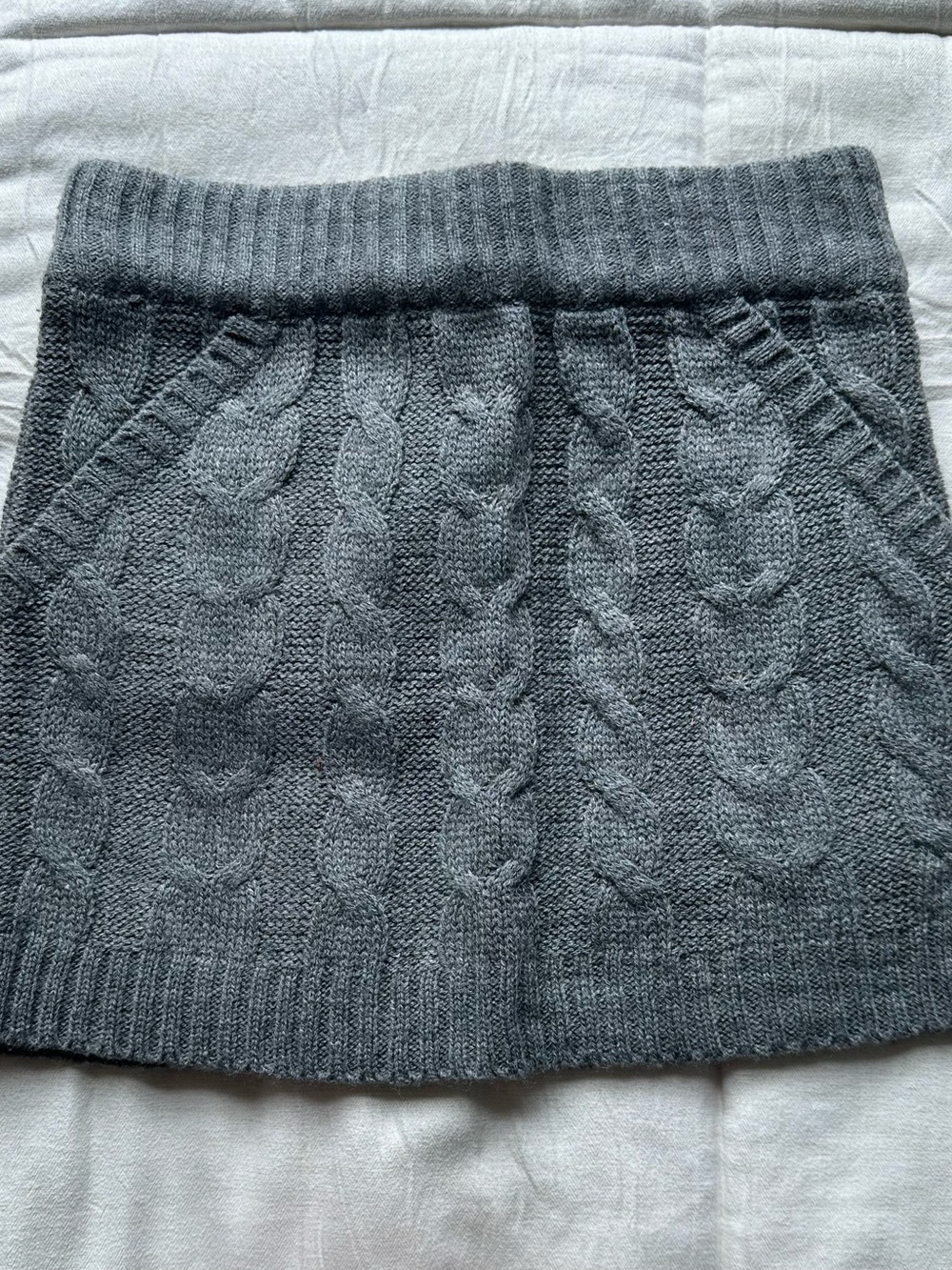 Energie Gray Cable-Knit Mini Skirt